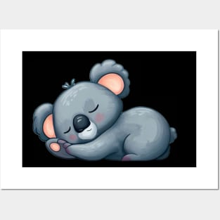 Sleeping baby koala bear Posters and Art